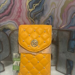 Badgley Mischka Quilted Yellow Crossbody Bag